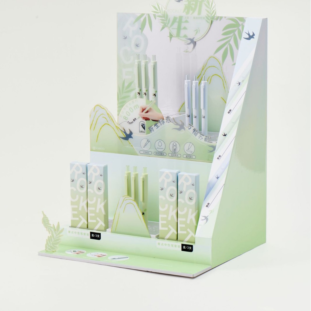 Kaco inicial corazón gel pluma giratoria núcleo creativo firma pluma amor regalo caja examen cepillo agua pluma 0,5