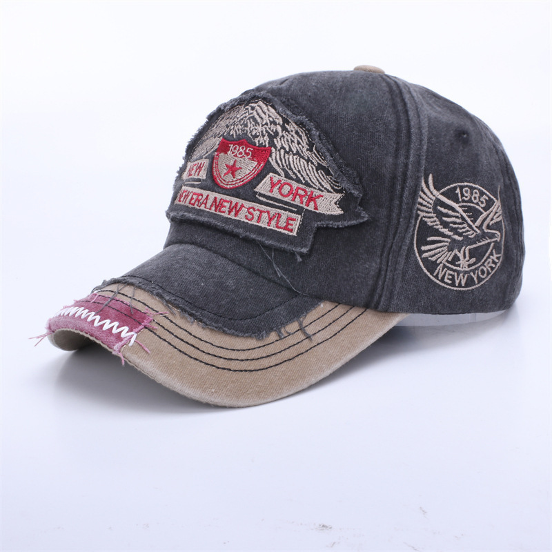 Unisex Vintage Baseball Cap With Feather Embroidery And Letters_voghion.com