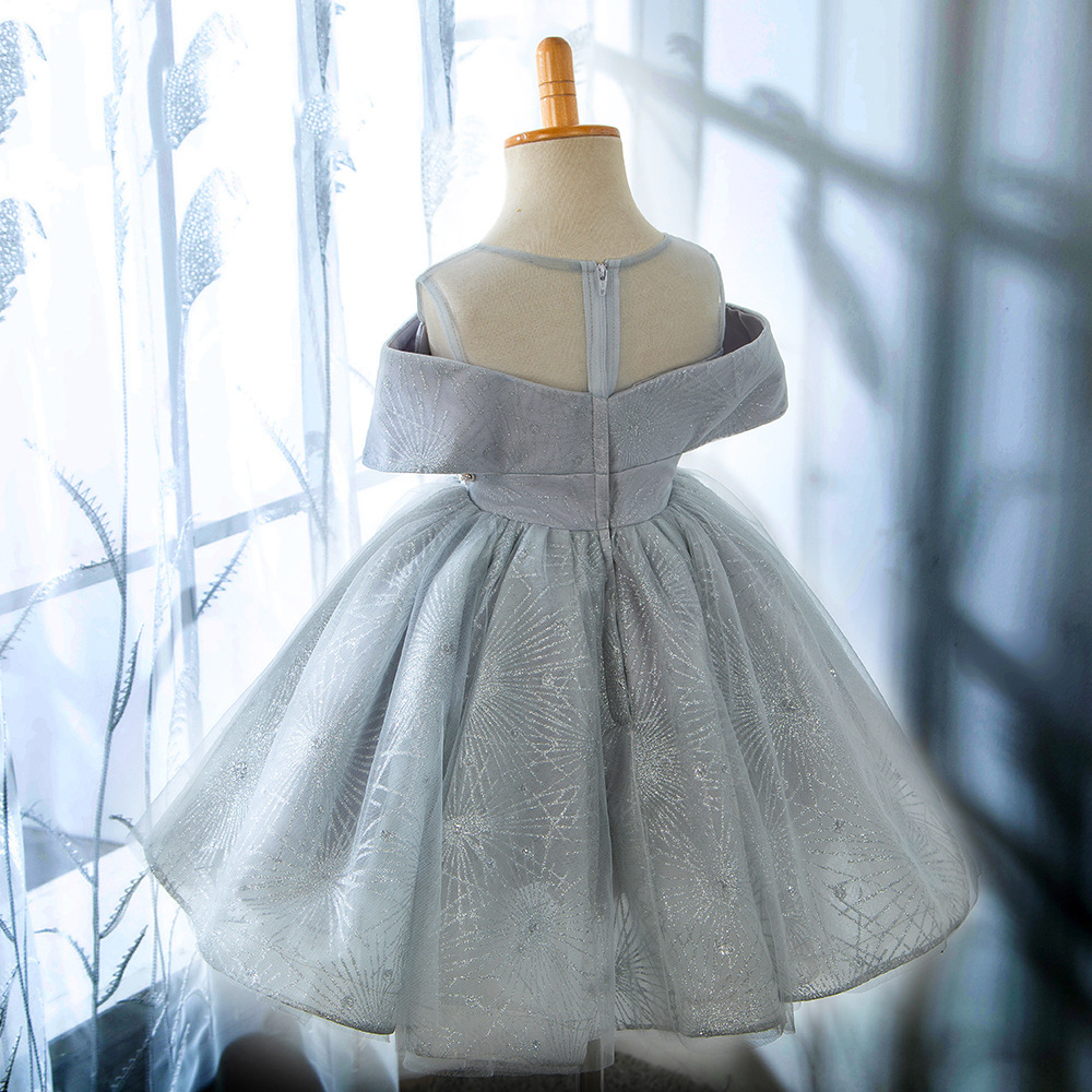 Robe de princesse féerique en tulle style années 80 pour filles, idéale pour un anniversaire, un mariage ou comme demoiselle d'honneur. 100% coton. Vêtements pour filles de 0 à 3 ans._voghion.com