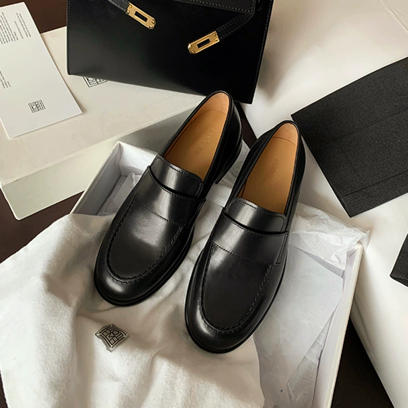 English‑style leather loafers, genuine leather, autumn, sizes 35–40