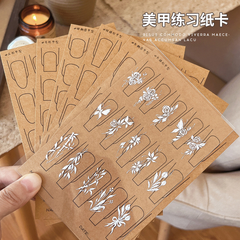 Hand-painted practice card nail art tools convenient painted variety of A with PVC reusable template wholesale Hand-painted practice card nail art tools convenient painted variety of A with PVC reusable template wholesale