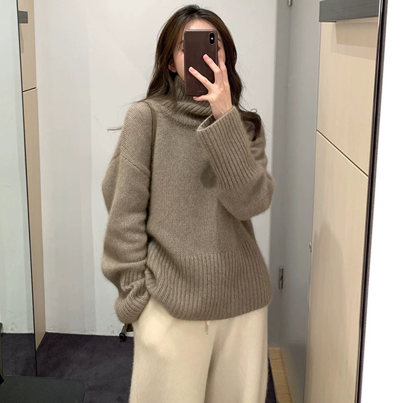 Woolen knitted body-friendly sweater, increased thickness, plus size