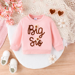 Foshan foreign trade children's clothing girl's hooded sweatshirt for spring and autumn long-sleeved pink sweet floral hoodie for girls' baby top