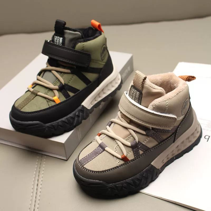 Demi-season sports children's fleece winter high shoes for boys, casual footwear, 2023