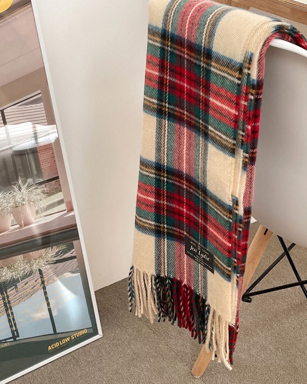 Sweet Style Women's Sweet Lattice Imitation Cashmere Winter Scarves