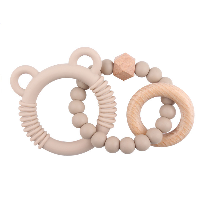 DIY bebé creativo anillo de beech pulsera de plástico juguete creativo silicona osos de plástico dientes de goma palillo de dientes