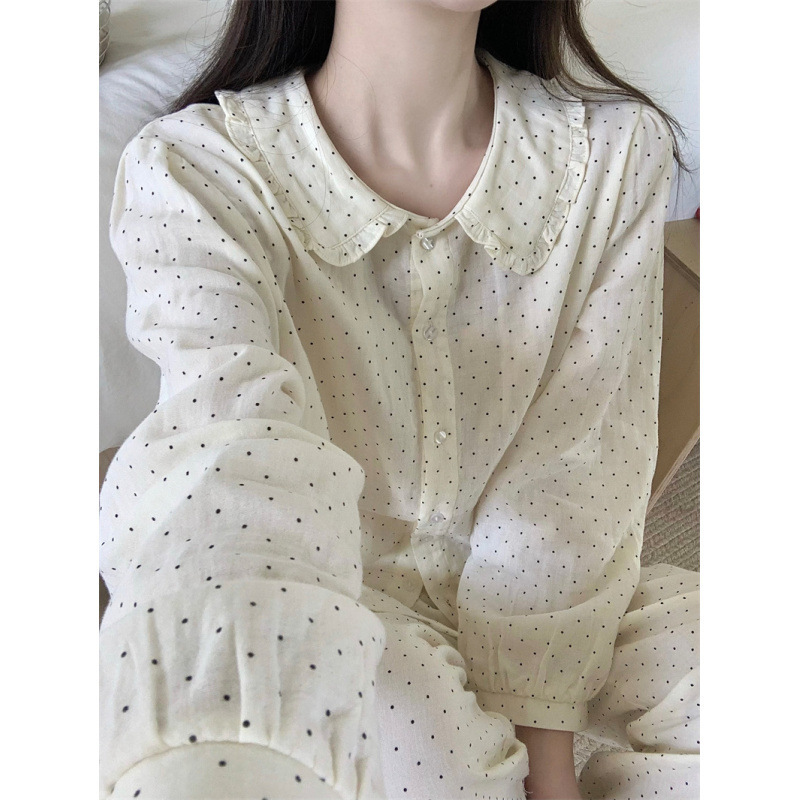 2025秋季新品 小波点简约棉四季舒适家居服睡衣套装/ 睡裙|undefined