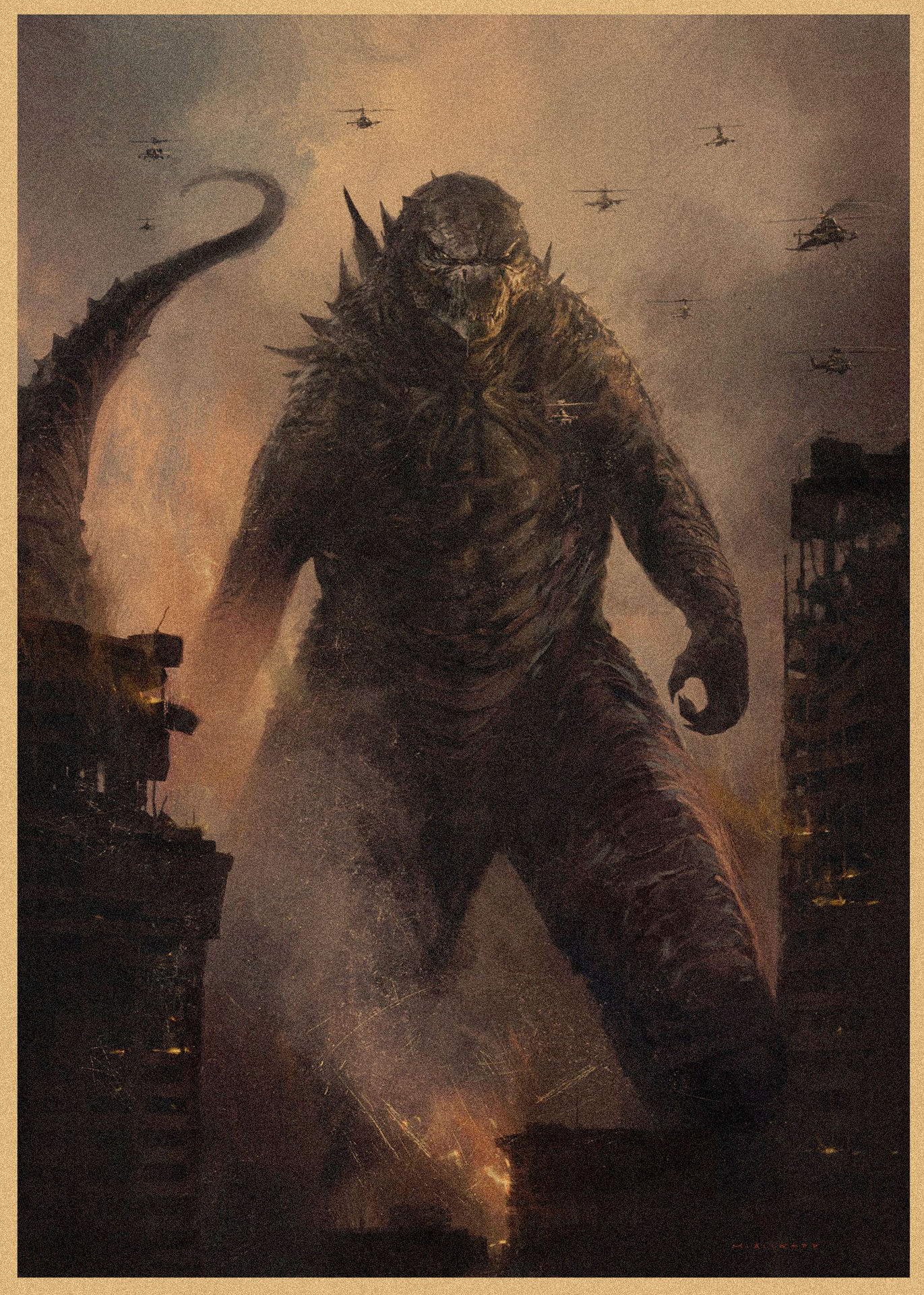 Godzilla película Godzilla póster retro kraft decoración mural mural 258