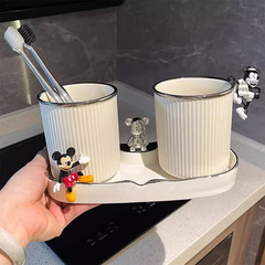 マウスウォッシュカップ、家庭用カップル歯ブラシカップセット、シンプルで高価値のセラミック歯磨きカップ、歯ブラシカップ