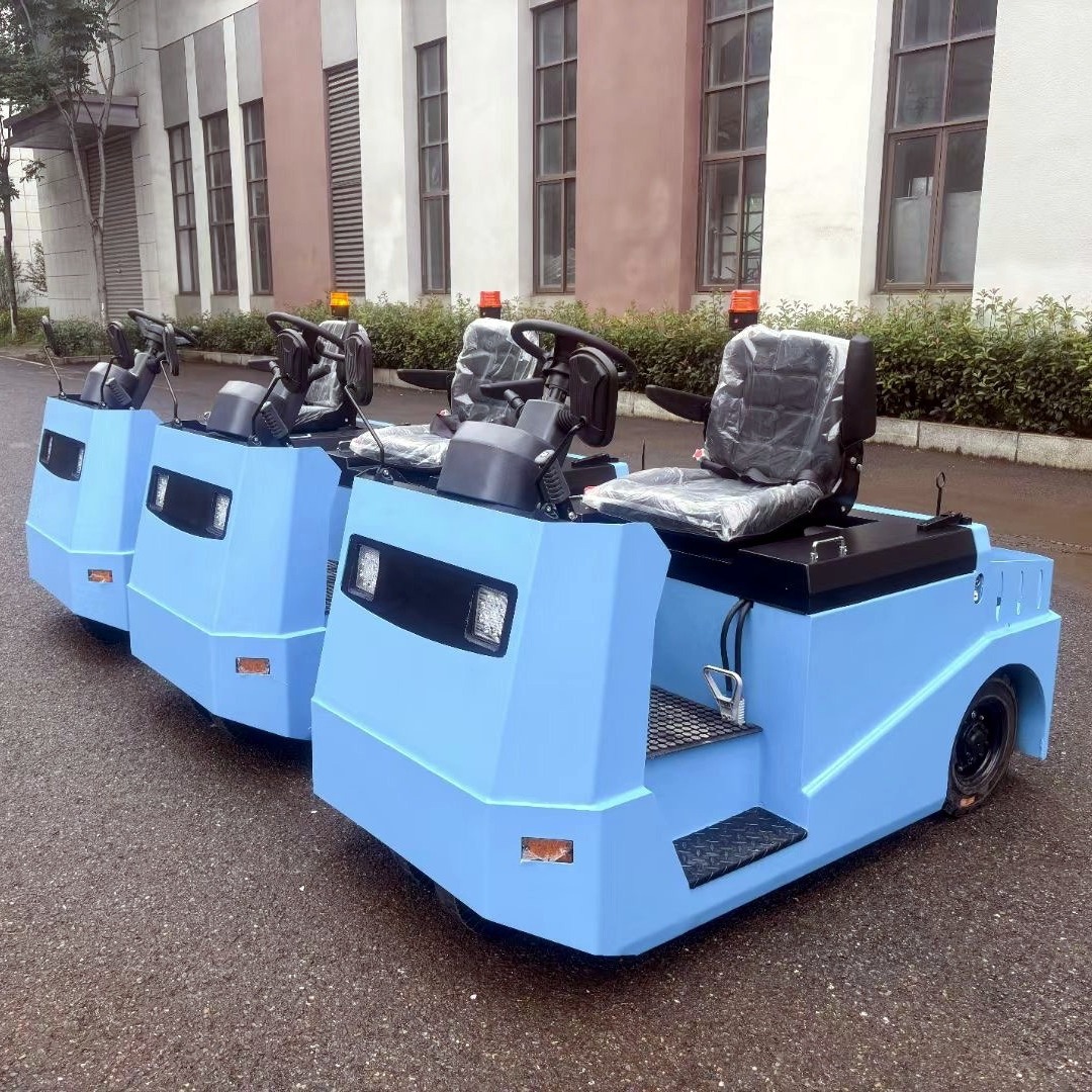 非标  2 3 4t 6吨牵引拖车头座驾四轮三支点电动牵引车同轨迹挂车