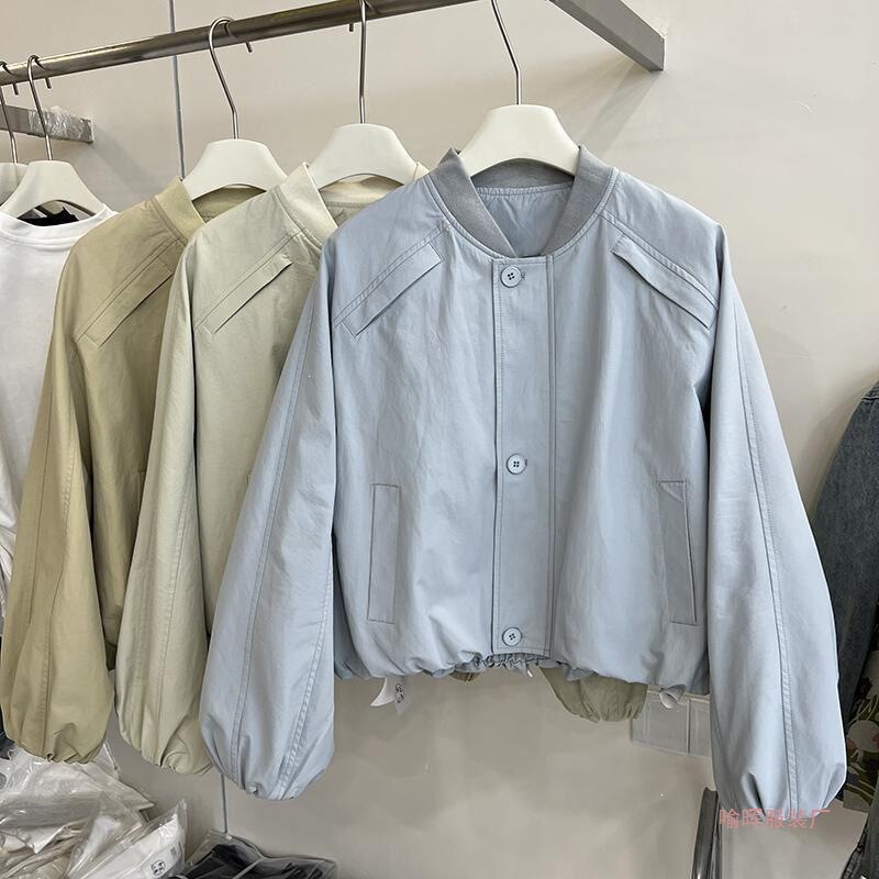 Korean-Style Zip-Up Short Baseball Jacket for Women, Spring 2026 New Loose Casual Petite Jacket Trendy Top