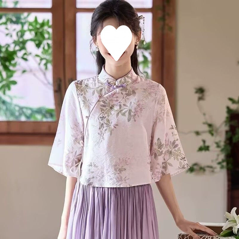 Q7N2025 новый комплект из двух предметов Cheongsam для молодых девушек, новый костюм в национальном стиле в стиле шинуазри, улучшенный комплект Cheongsam в стиле ретро