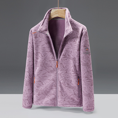 Autumn and winter fleece hoodie for men and women, couple's style, with stand-up collar, extra-large size, made of soft coral fleece or polar fleece, sporty cardigan jacket.