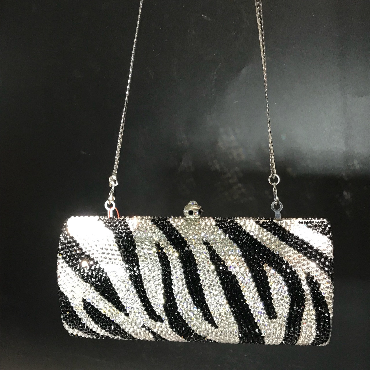 Túi clutch nữ đính kim cương vân ngựa vằn dự tiệc kiểu Âu Mỹ — Cá tính đặt làm chi tiết 6