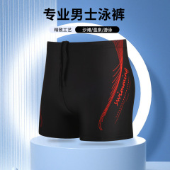 Men's Straight Leg Quick-Dry Anti-Embarrassment Plus-Size Swim Trunks 2023 New Style Loose Professional Swim Shorts