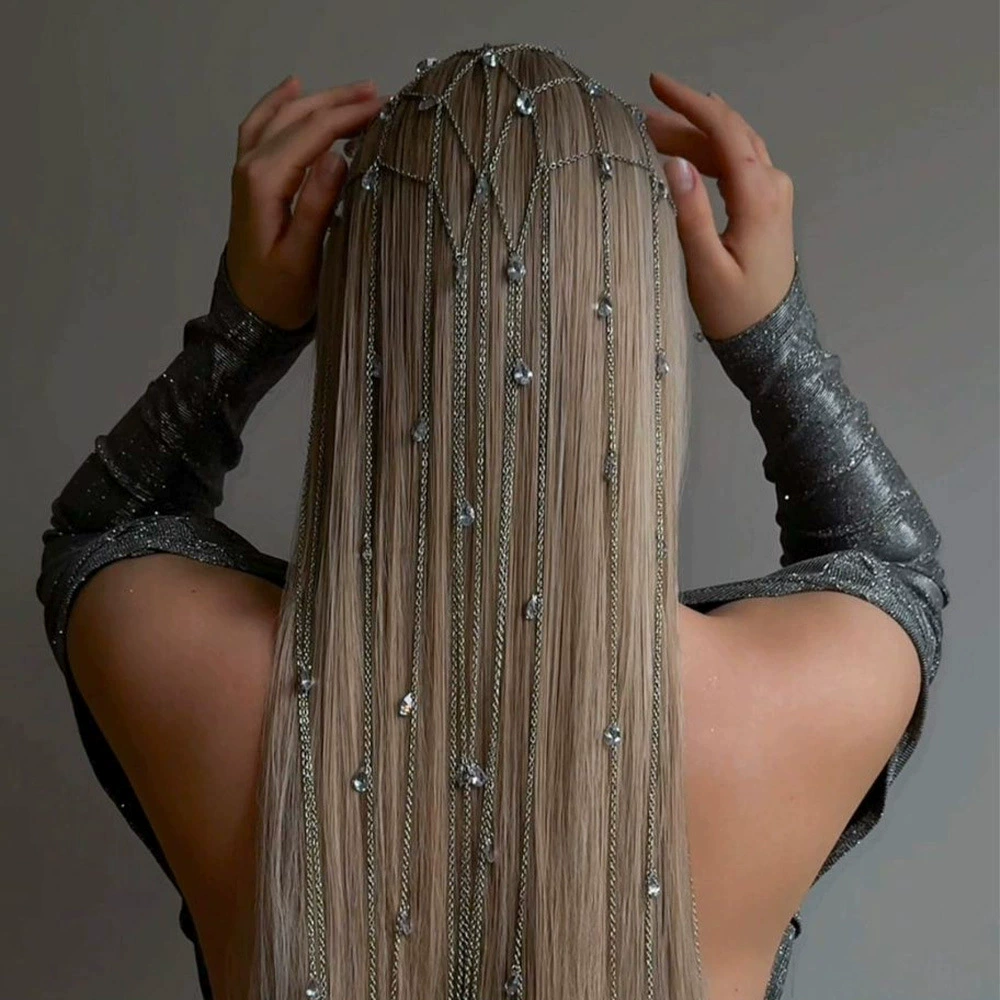 Трансграничный взрывной обруч для волос с кисточками простой продвинутый темперамент принцессы головные уборы со стразами