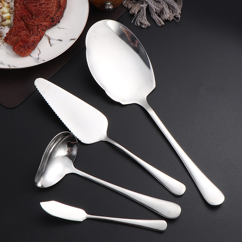 304 cubiertos de acero inoxidable suministros de hotel de comida occidental 1010 cucharas de servicio cucharas de café cuchillo de filete cucharas