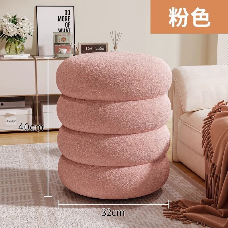 小さい腰掛けの家庭用クリーム風の客間の丸い腰掛けのソファーの腰掛けの低い腰掛けは家に入って靴の腰掛けを換えます。|undefined