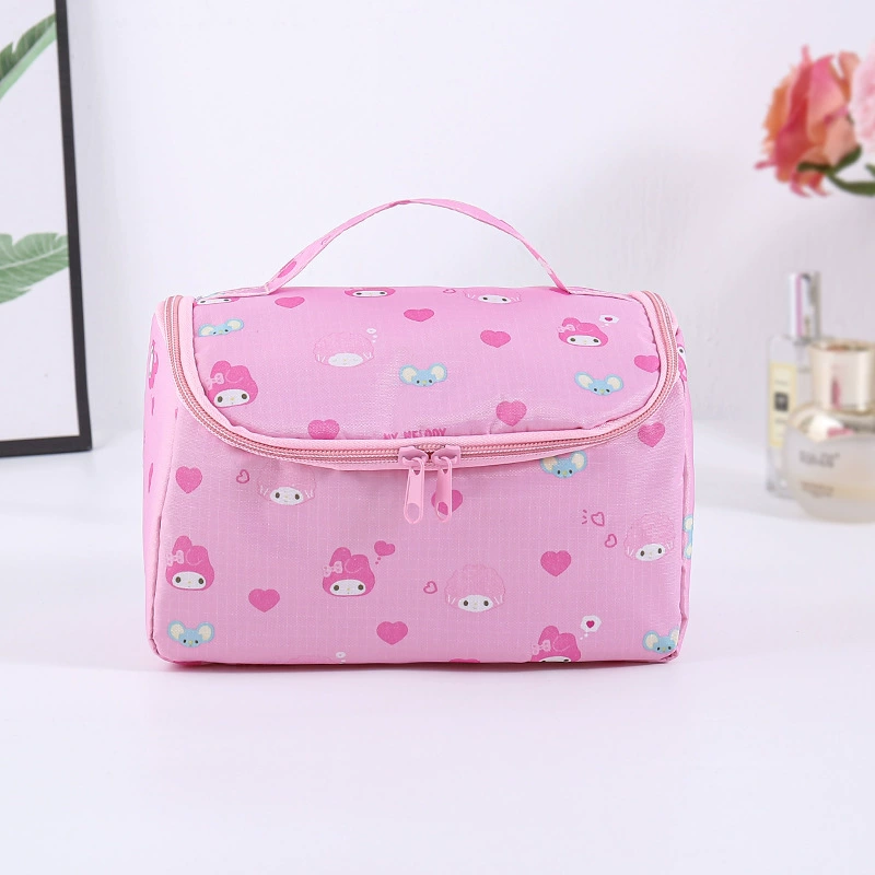 Cartoon Handheld Organizer Bag for Travel with Zipper in Various Cute Colors and Patterns