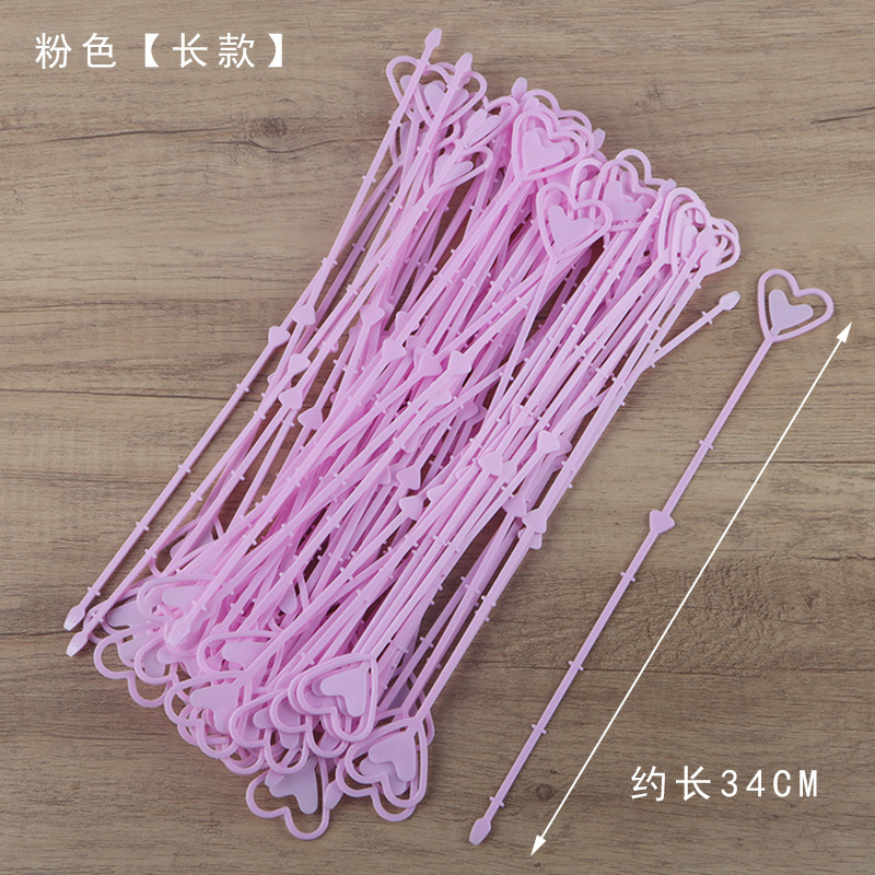 Fábrica en stock al por mayor material de embalaje de la flor tarjeta de plástico palo pollo corazón palo tarjeta de plástico Tarjeta de clip de plástico flor palo