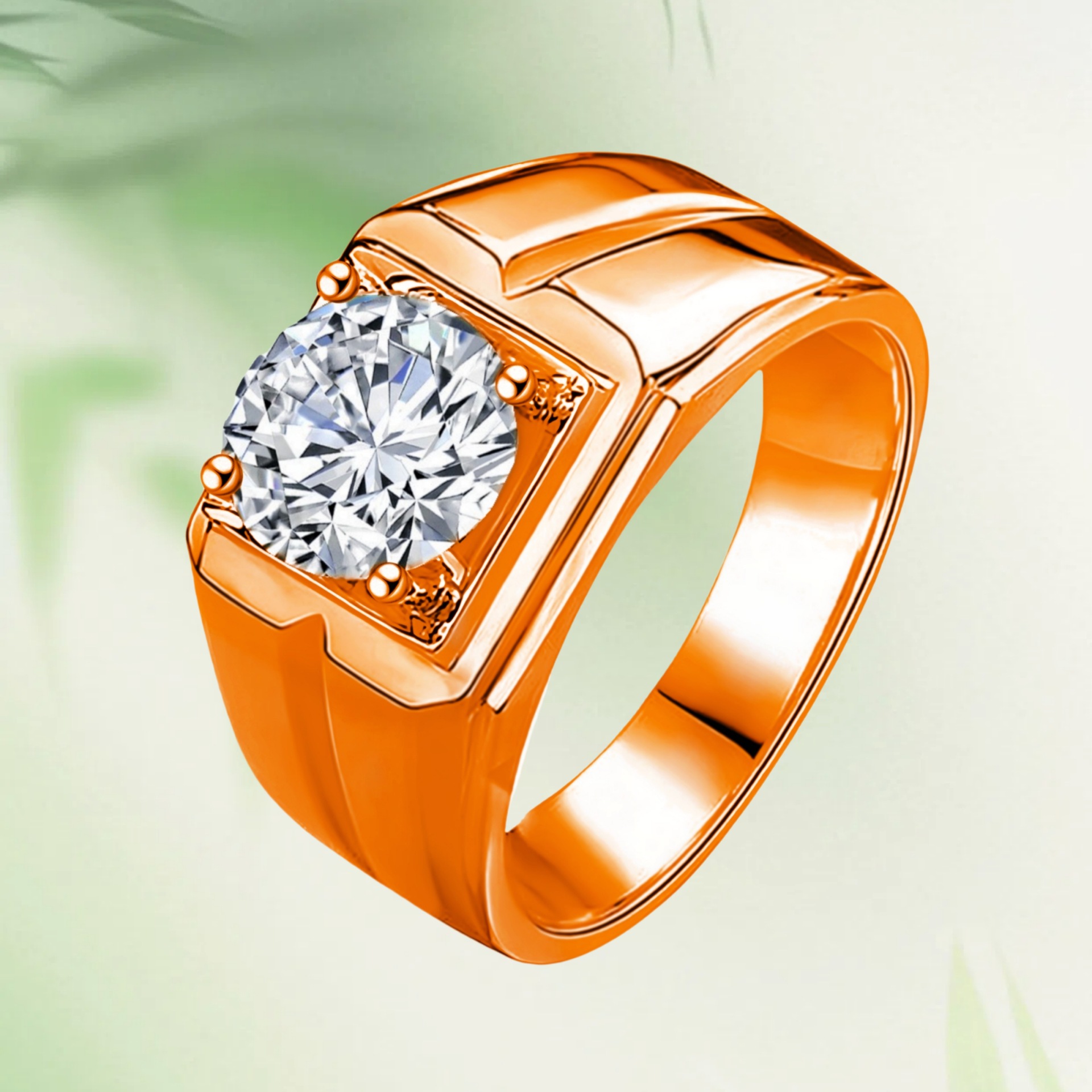 Anillo de compromiso moissanite lujo chapado en oro blanco abierto_voghion.com