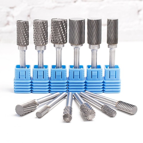 Tungsten steel rotary file A-type cylindrical carbide grinding head wood carving root carving jade metal polishing electric grinding head