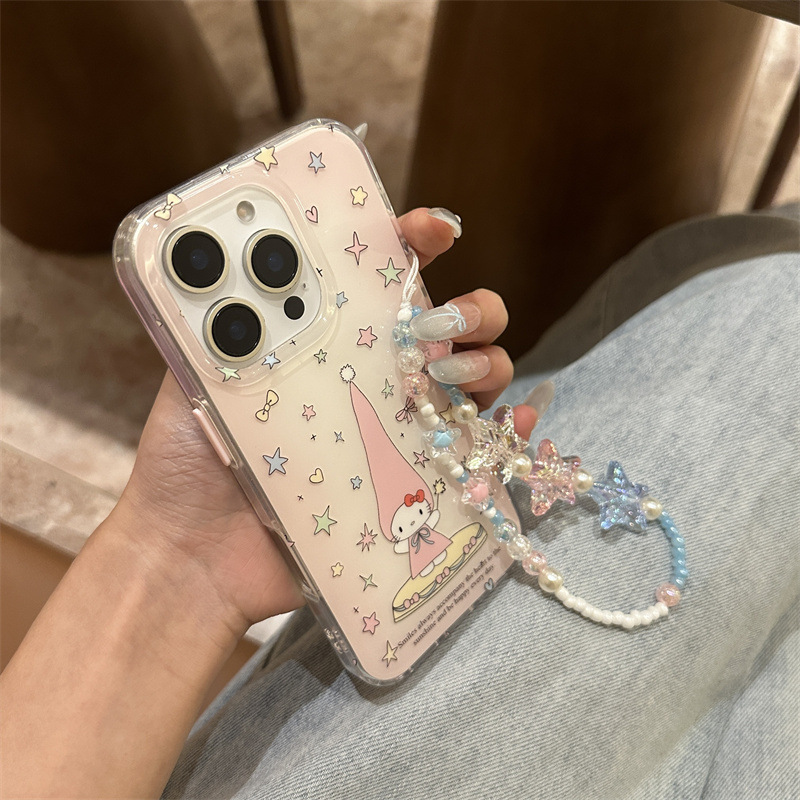 スターハット KT 光沢のある二重層 iPhone16promax Apple 15 携帯電話ケース 14 新しい 13 ブレスレットに適しています|undefined