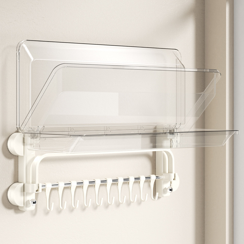 Toallero de ventosa Estante de toalla de baño sin perforación Estante de baño Estante de baño de una pieza Gancho de almacenamiento de inodoro Varilla colgante