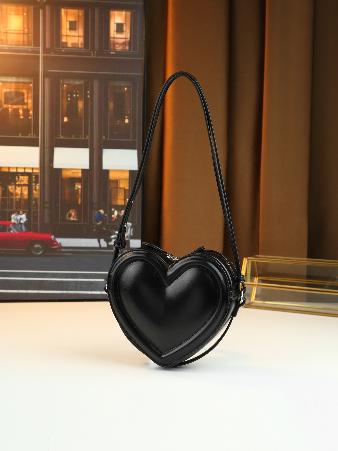 Borsa a tracolla a forma di cuore per donna design 3d unico_voghion.com