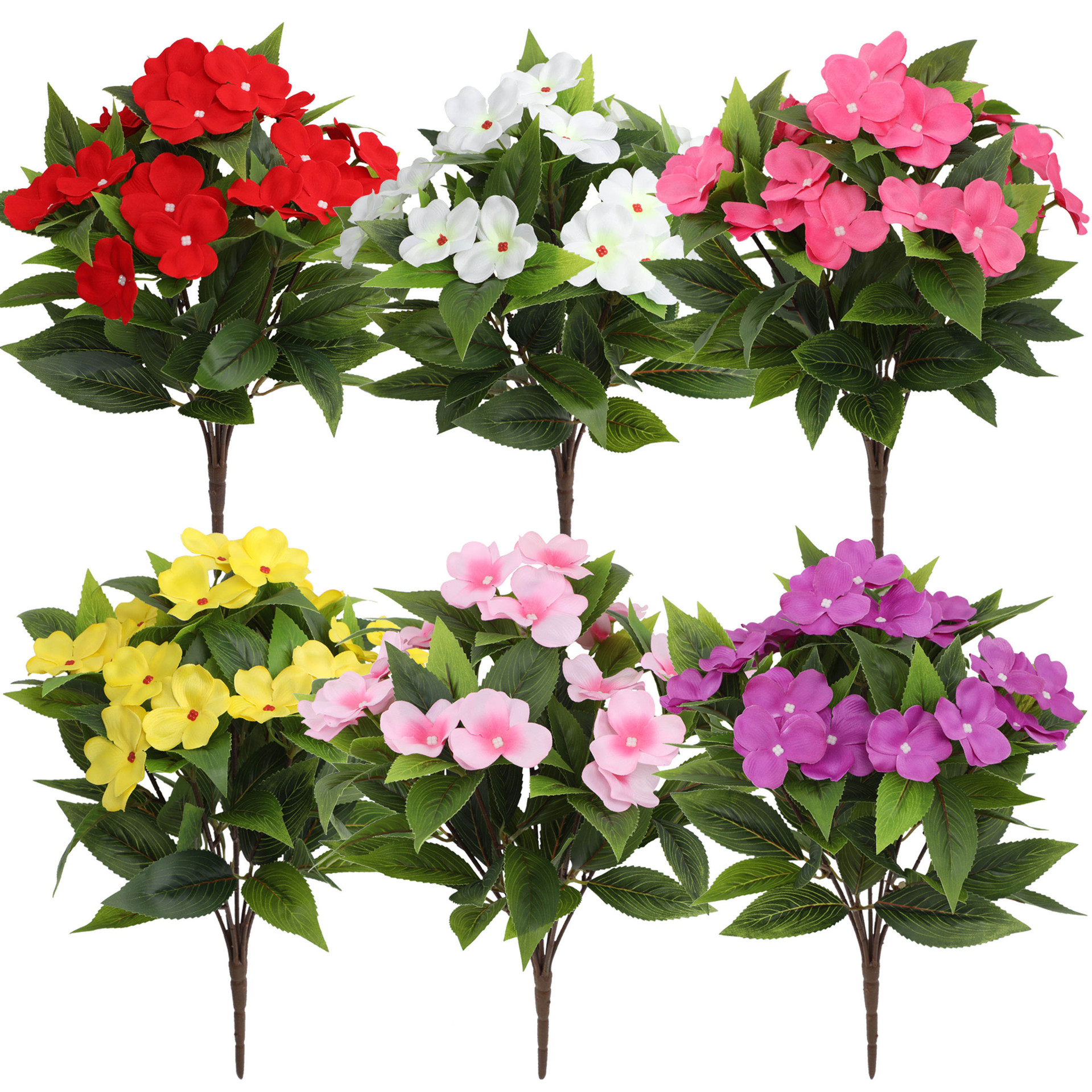 Cross-Border Dropshipping Artificial Flowers Azalea Impatiens Home Decoration Outdoor Courtyard Fence Bonsai Artificial Flowers Photography