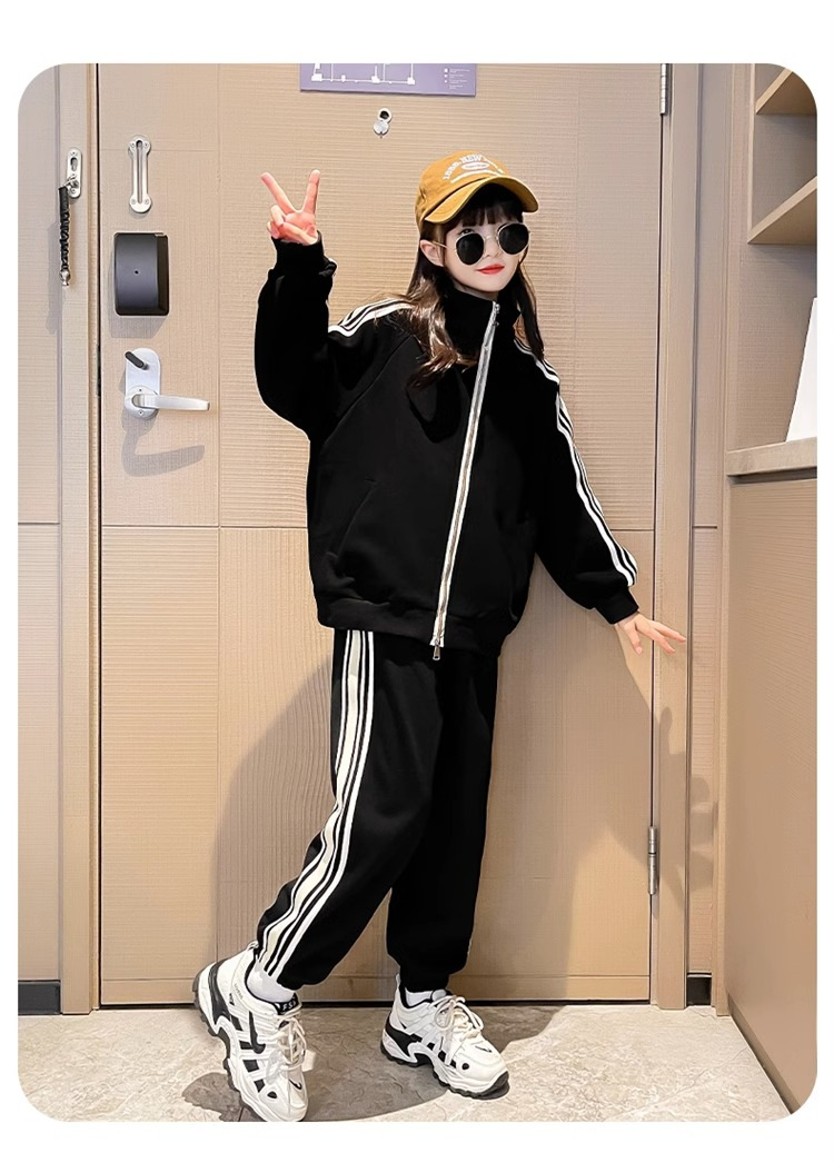 Mädchen Set 2023 Neue Netzwerk Rot Modische Chinesische Große Junge Frühling und Herbst Mode Casual Sport Zwei Stück_voghion.com