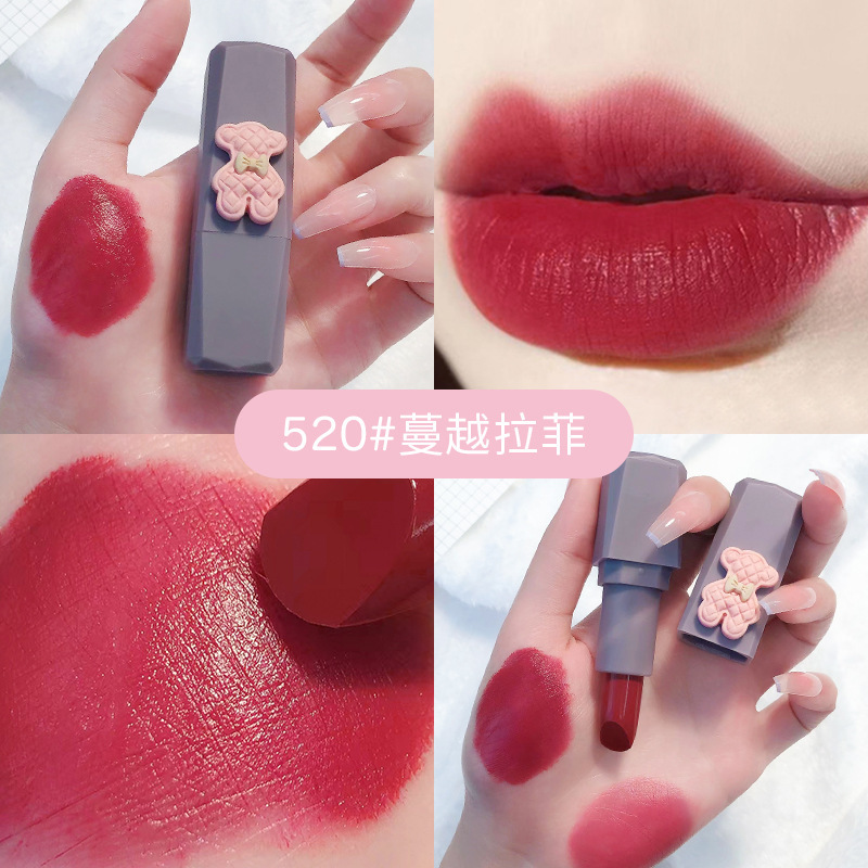 恒芳小萌熊のソフトキャンディのつや消し口紅のシルクの霧の顔は色を現して白い口紅の少女の心の学生の平価の化粧を現します。|undefined