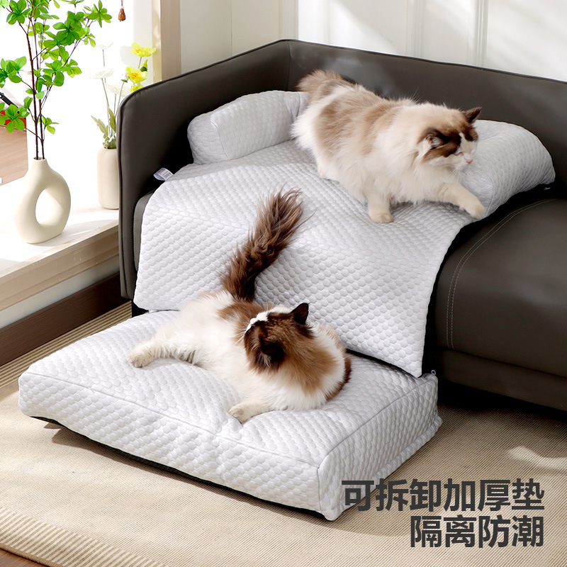 Sofá para mascotas explosivo, perrera, cojín para dormir fresco en verano, cojín para mascotas para perros medianos y grandes, sofá para gatos extraíble y lavable