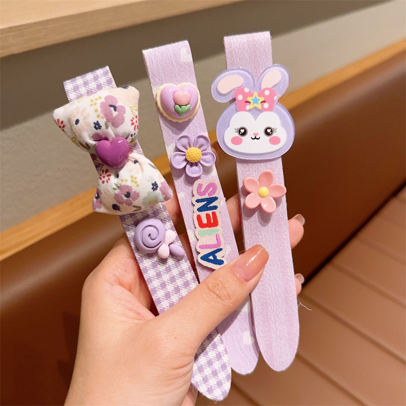 Liuhai pegatinas banda para el cabello roto artefacto bebé de dibujos animados lindo velcro banda para el cabello niña horquilla banda para el cabello accesorios para el cabello