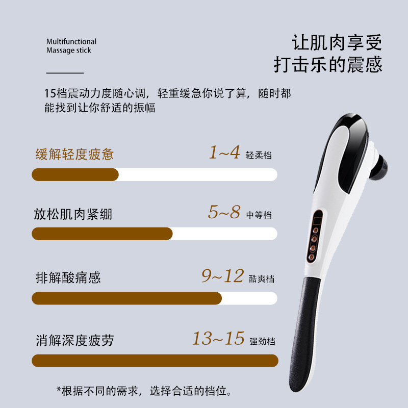Cross-border electric massage hammer handheld dolphin massage stick red light whole body vibration shoulder and leg percussion massage instrument
