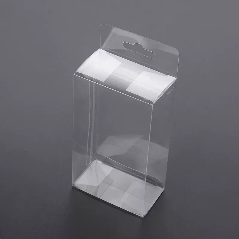 厂家直供带挂钩透明PET包装盒食品PET折盒塑料包装盒折盒通用包装