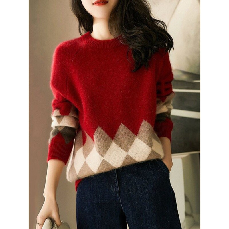 Clearance of Italian Designer Women's Sweaters for Foreign Trade: Loose Fit, Plus Size, Long Sleeve Knitwear for Autumn