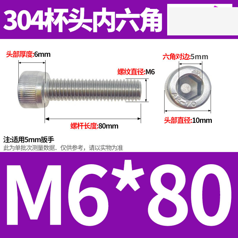 304ステンレス鋼六角穴付きネジカップヘッドDIN912円筒頭精密M1.4M1.6M2M2.5M3M4M5