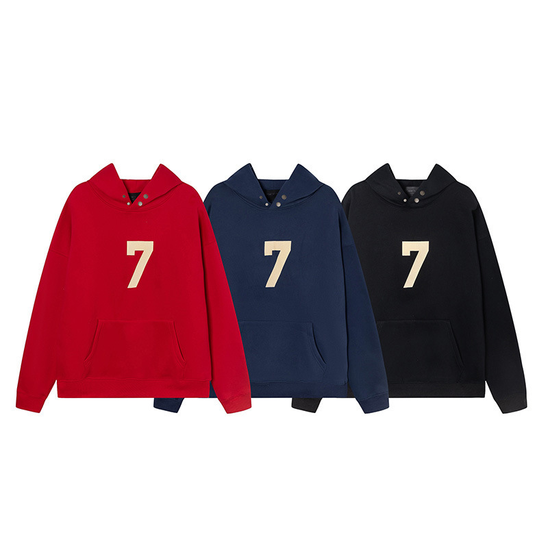 FEAR OF GOD FOG Season 8 ESSENTIALS Flocking Men's and Women's Hooded Letter 7-Word Sweater Hoodie