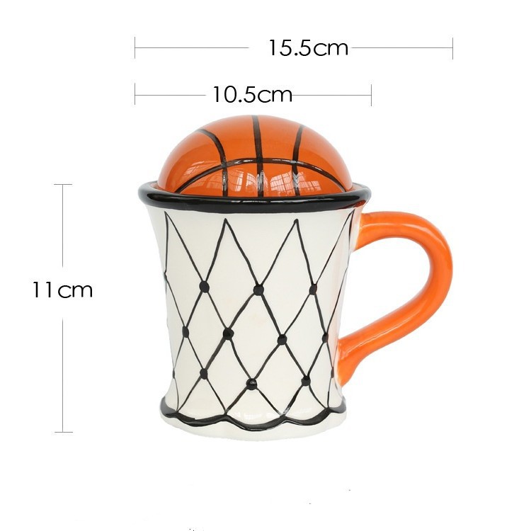 Nórdico creativo taza de fútbol NBA taza de tiro taza de baloncesto taza de cerámica taza de café de oficina tendencia nueva personalidad