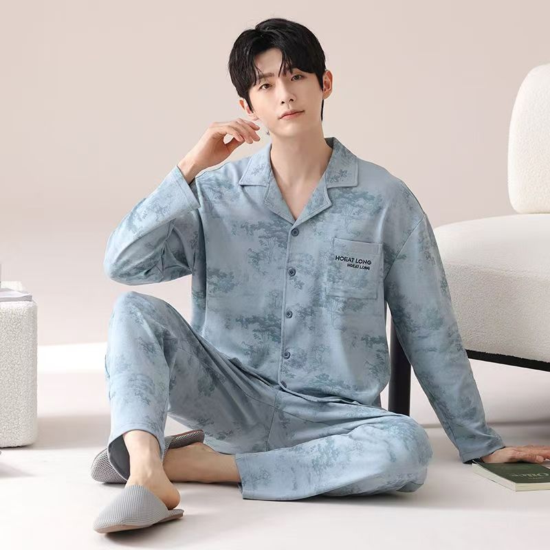 Cardigan nuevo hombre otoño invierno manga larga juvenil grande suelto estilo coreano guapo traje para el hogar