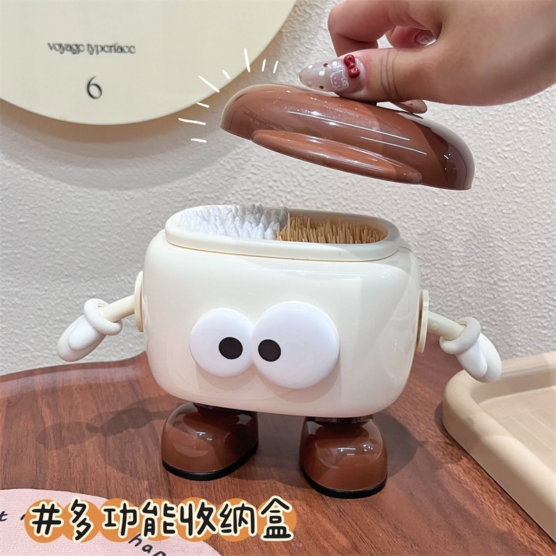 かわいい家庭用つまようじの綿棒の箱の家庭用つまようじの箱の創意的な歯の糸の収納箱の形の綿棒のつまようじの収納|undefined
