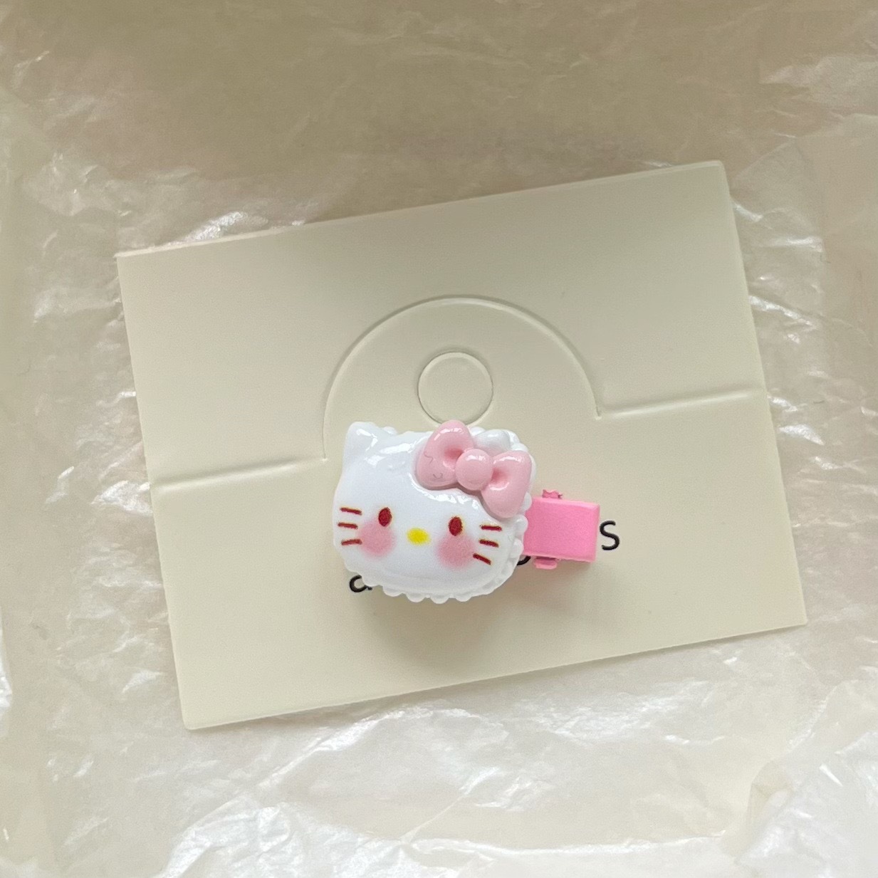 흰색 고양이 모양 미니 클립
