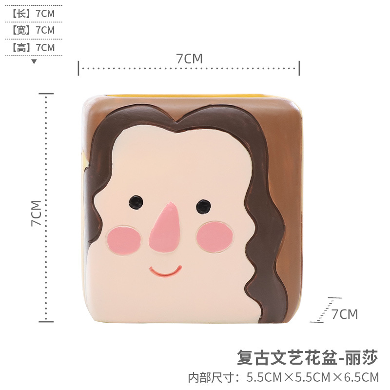 Chậu cây mọng nước hình vua nữ hoàng bài poker resin, chậu mini để bàn, trang trí văn phòng (RG-174)