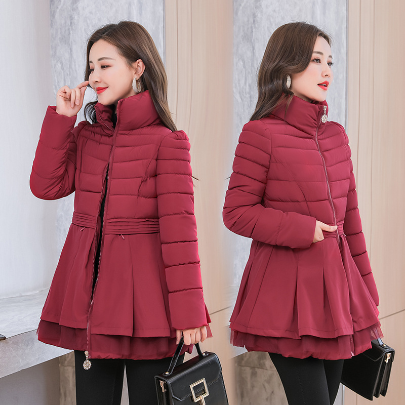 Off-season cotton-padded coat Women's Mid-length winter clothing 2023 new Korean style versatile fluffy lady skirt waist-tight cotton-padded coat Off-season cotton-padded coat Women's Mid-length winter clothing 2023 new Korean style versatile fluffy lady skirt waist-tight cotton-padded coat