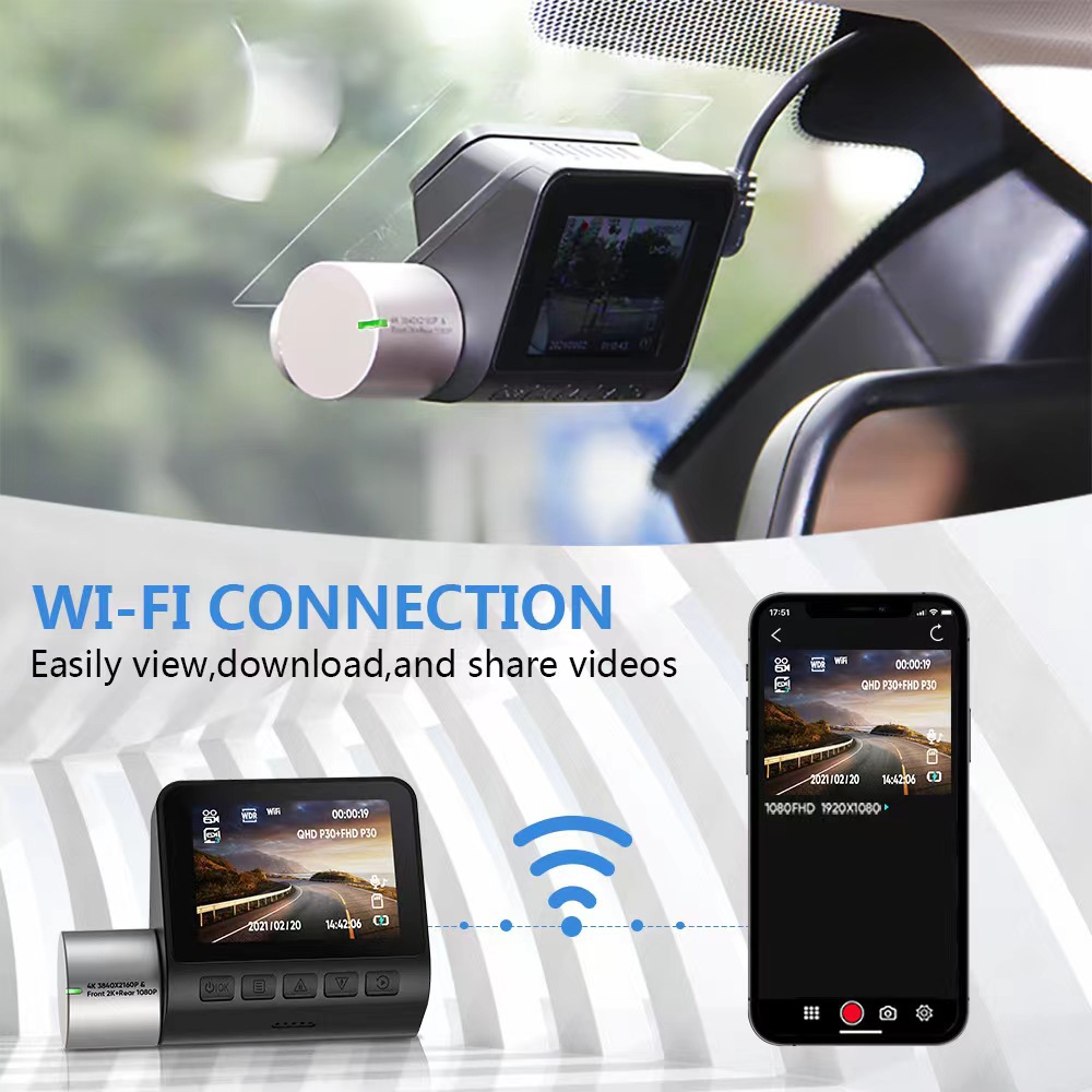 V50 cross-border 4K front and rear dual recording HD night vision driving recorder Car dashcam dvr