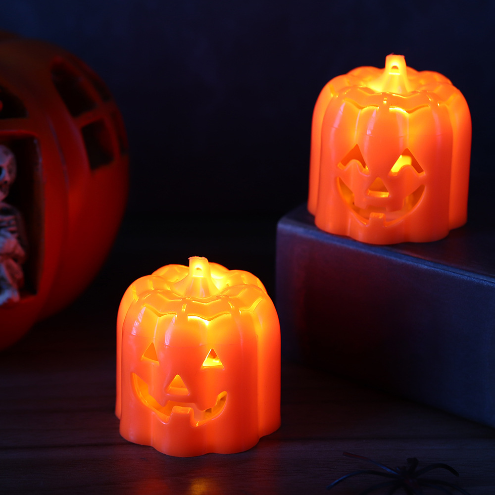 Nuevo Halloween calabaza lámpara fantasma día de decoración props demonio expresión pequeña lámpara de noche LED vela lámpara de mesa al por mayor