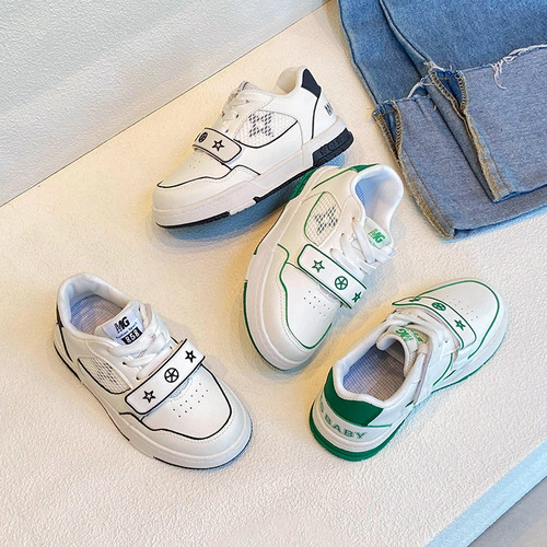  Autumn New Korean Children's Sports Shoes Boys Casual Dad Shoes Middle and Small Children Mesh Splicing Running Shoes Trendy