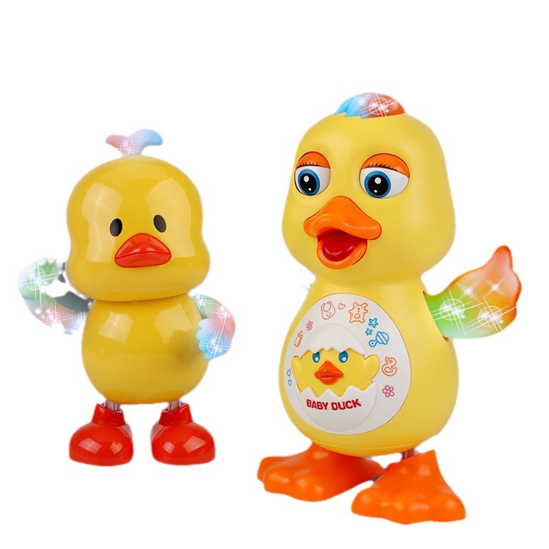 Venta caliente robot de baile eléctrico columpio lindo pato luz música eléctrica juguetes para niños al por mayor transfronteriza