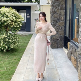 时尚休闲套装;连衣裙;女式针织衫